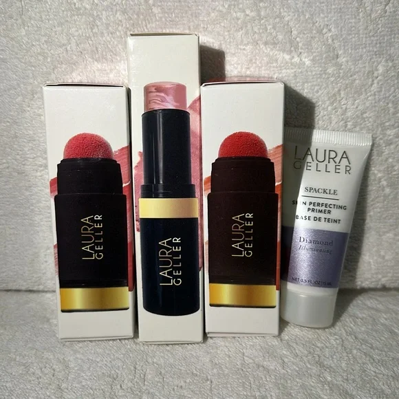 NWT BUNDLE Laura Geller Serum Blush Cheek Tint and Italian Marble Blush Stick - Picture 1 of 4